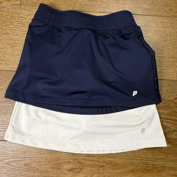 Prince Girls Tennis Skort Bundle, Navy/White XS (6/7), Pull On x2, Athletic - Picture 1 of 14
